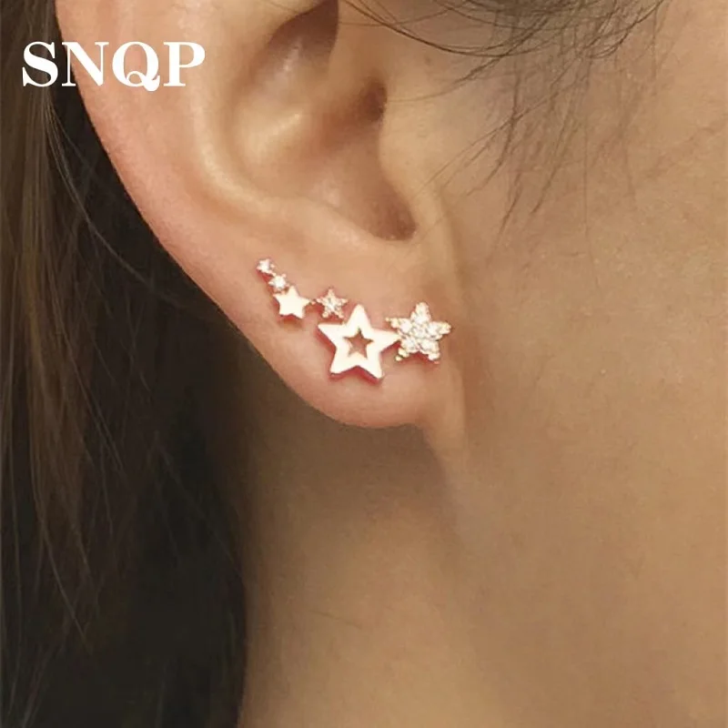 

Simple Stylish Star Ear Studs Shiny White Zircn Exquiste Versatile Female Earring Fashion Jewelry Y2k Accessories Wednesday Gift