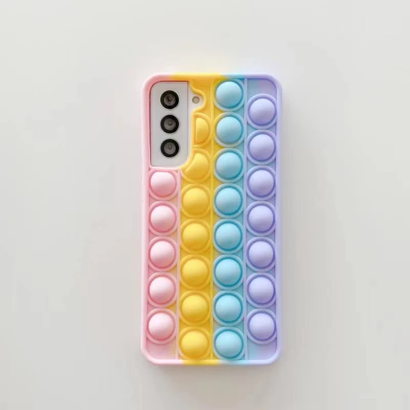 

11 12 Pro Max 6 6S 7 8 Plus XR X XS MAX Relive Stress Fidget Toys Push Bubble Silicone popits Phone Case For iPhone