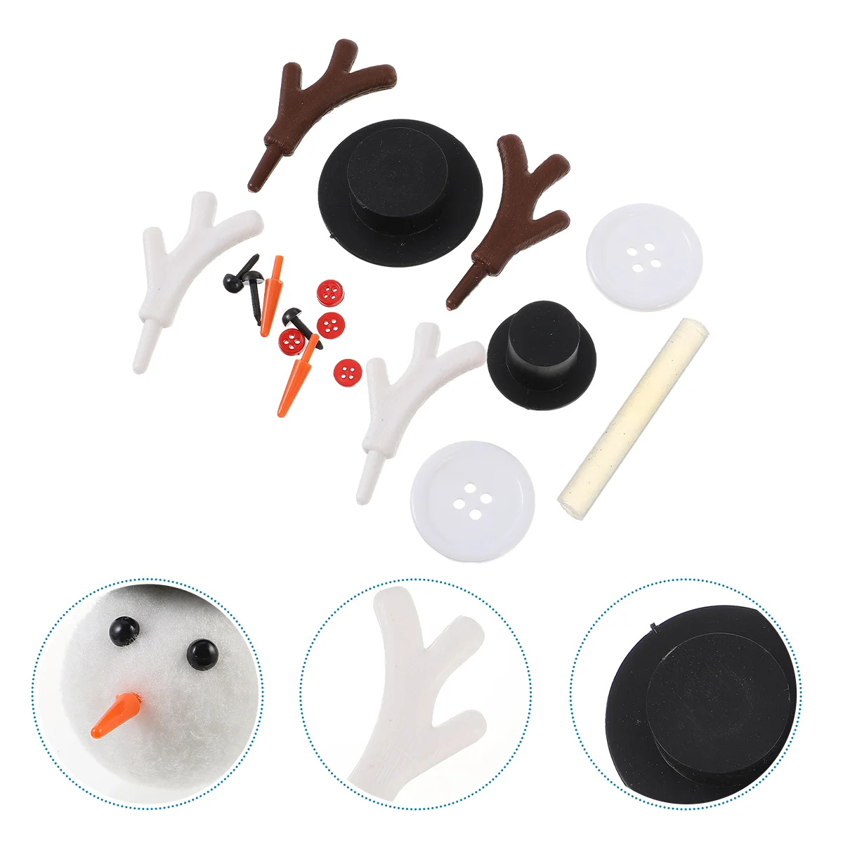 

Snowman Christmas Diy Crafts Mini Material Ornaments Craft Black Decoration Buttons Accessoriesmaking Hatsdressing Ornament Tiny