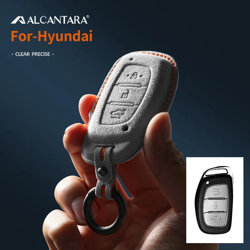 

Alcantara Suede Car Key Case Cover Shell For Hyundai I30 IX35 I40 Ix25 IX45 Tucson Verna Sonata Elantra Santa Fe Reina Accessory