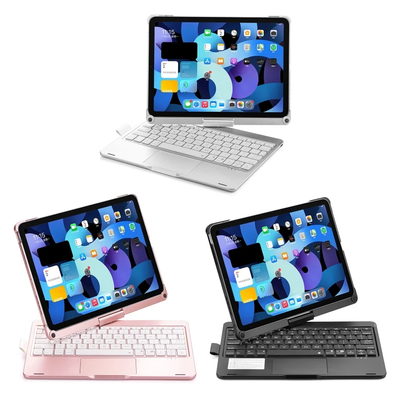 Pro 11 inch case w/ Keyboard Backlit Trackpad,Magnetic 360 Wireless Smart Cover