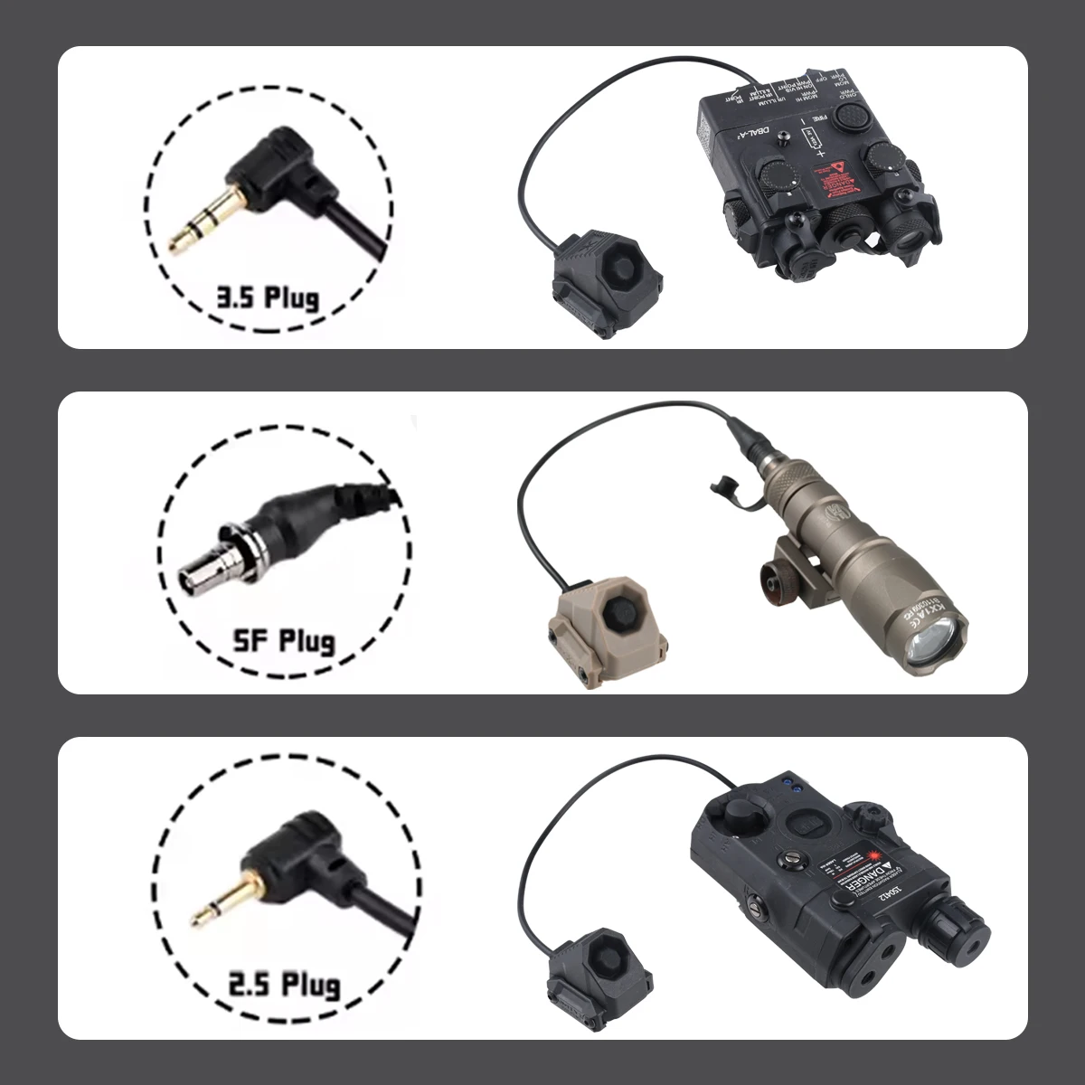 Фото Кнопка дистанционного управления AXON UNITY Switch для SureFire M300 M600 2.5 3.5 SF, крепление на кран-крепление 20 мм, совместимость с NGAL PEQ OGL Laser, нейлон №3