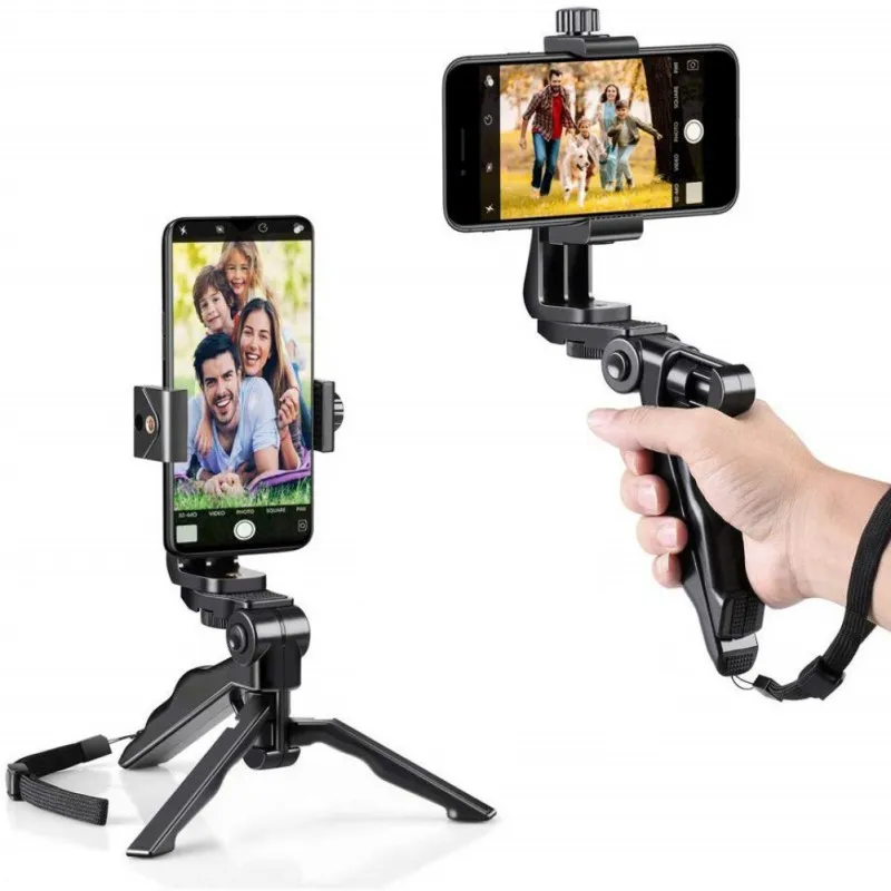 

Handheld Grip Stabilizer Phone Tripod Holder SelfieStick Handle Holder Stand Desktop Live Bracket for GoPro Insta for Smartphone