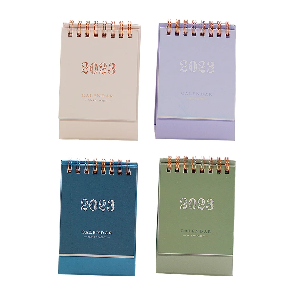

4pcs Small Desk Calendar 2023 New Year Calendar Coil Notepad Paper Calendar