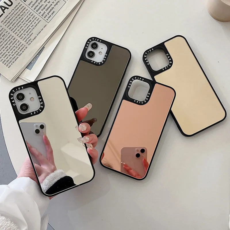 

INS Solid Mirror Case For iPhone 12 13 Mini 11 Pro Max SE2 7 8 Plus Shockproof Cover for iphone 12Pro 13Pro XS Max X XR SE2020