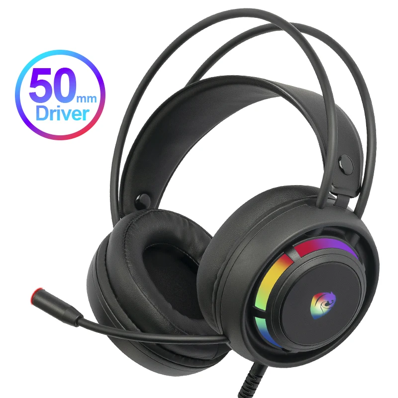 

Virtual 7.1 Gaming Headset with Microphone 3.5mm USB Wired Earphones RGB Breath Light Game Headphones for Laptop PS4 Video Game