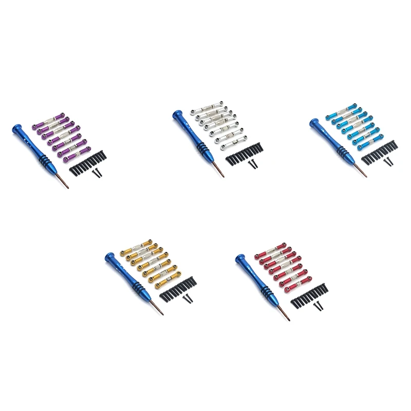 

Металлическая Связь тяга сервопривода комплект Рулевого тяга для Wltoys 144001 1/14 124018 124019 1/12 обновленные детали для радиоуправляемых автомобиле...