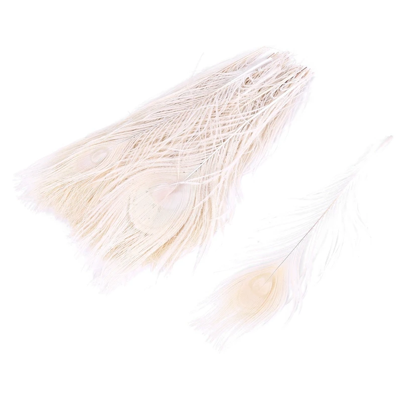 

300 PCS/Natural White Peacock Feathers In The Eye, 10 To 12 Inches Of The Peacock Feather Wedding Decoration