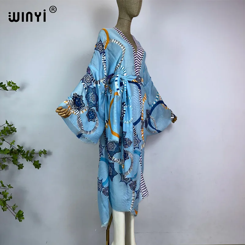 Кимоно WINYI женское в богемном стиле элегантная накидка на бикини с бронзовым