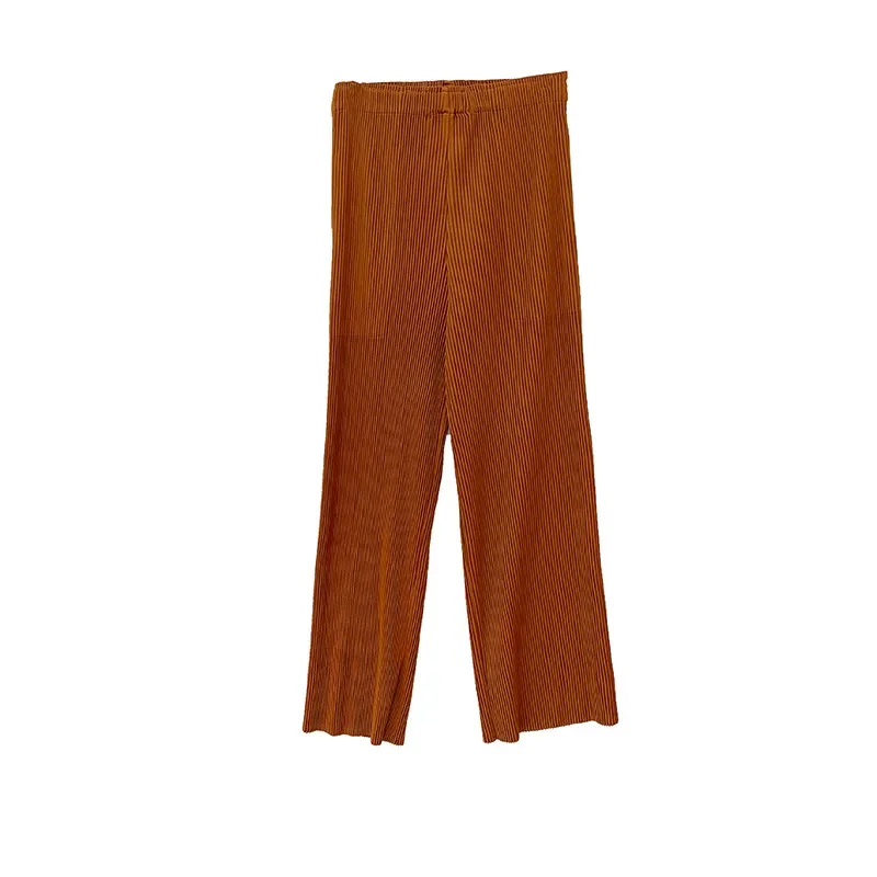 Плиссированные прямые брюки со складками женские повседневные новинка 2024