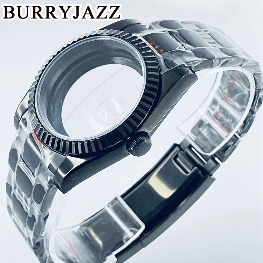 BURRYJAZZ 36 мм 40 NH34 NH35 NH36 NH38 PT5000 ETA2824 Корпус часов Черный корпус из нержавеющей стали