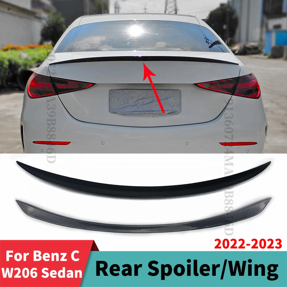

Rear Spoiler Wing Tail Tuning For Mercedes Benz C class W206 Sedan 4 Door 2022 2023 C200 C220 C300 AMG C63 Style Boot Trunk Lip