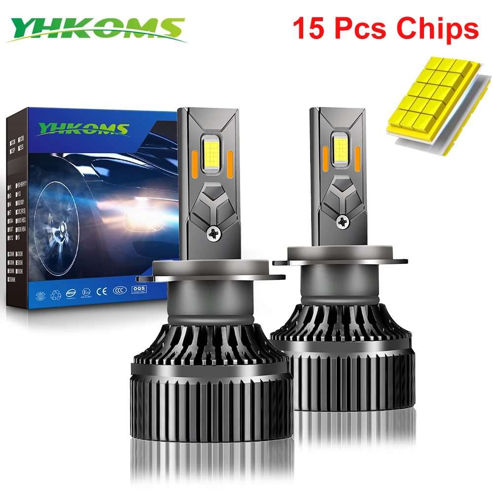 

YHKOMS 1200 Вт 800000 LM H7 H4 Led Canbus H1 H8 H11 HB3 9005 HB4 9006 Автомобильные фары 30 шт. Светодиодные противотуманные фары CSP 12 В 6000 К
