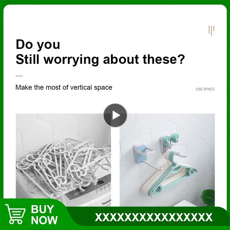 

U-shaped Foldable Double Row Clothes Pin Finishing Rack Wardrobe Organization Rack Clothes Storage Hook Multi-Purpose Hooks