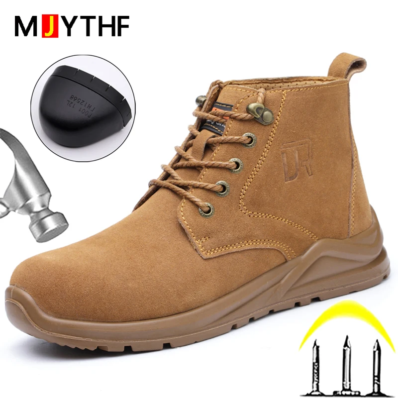 

New Winter Safety Shoes Men Steel Toe Work Boots Anti-smashing Anti-piercing Protective Shoes Construction Indestructible Shoes