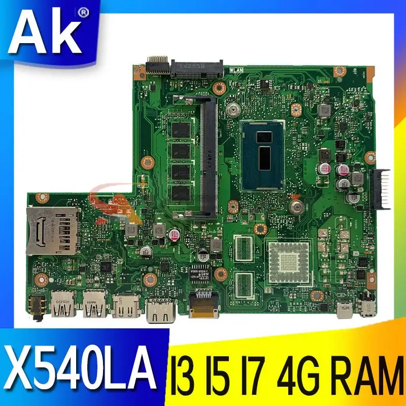 

X540LA Mainboard For ASUS X540L F540L X540LJ Laptop Motherboard 4G RAM I3-4005 I5-4200U I7-4500U I3-5005 I5-5200U I7-7500U
