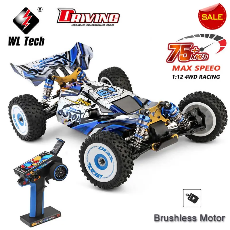 WLtoys V8 1:12 RC Гоночный автомобиль 4WD 75 км/ч Максимальная скорость Большой радиус