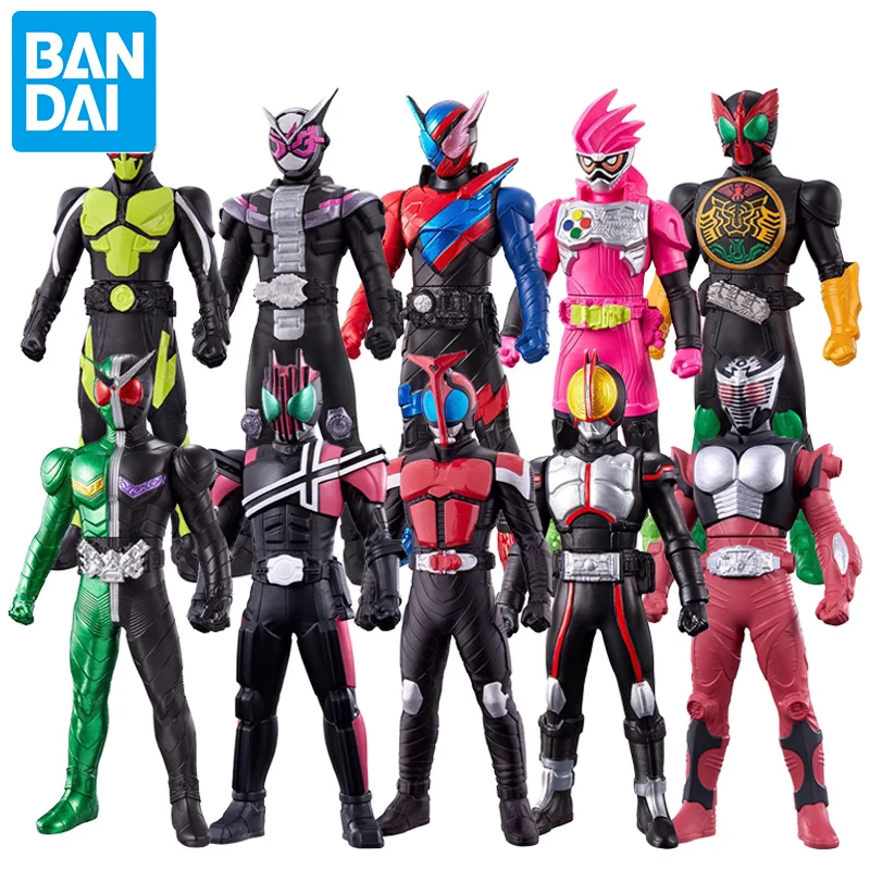 

14cm Bandai Kamen Rider Action Figure Model Anime Soft Rubber Toys Ryuki Den-O Gaim Build Collection Doll for Children's Gift