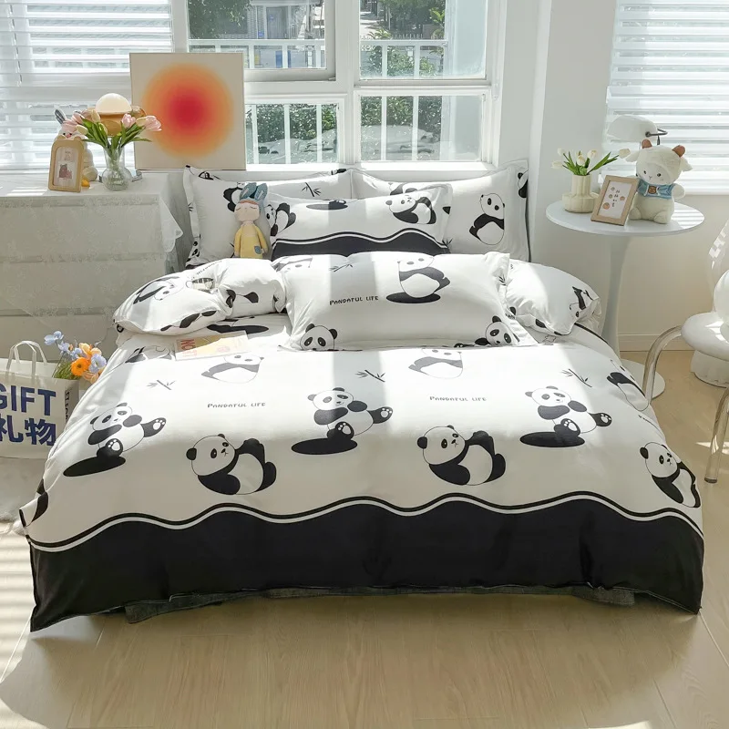 

Cute Cartoon Pattern Child Student Apartment Home Bed Sheet Quilt Cover Pillowcase Three-piece Four-piece Bedding Set