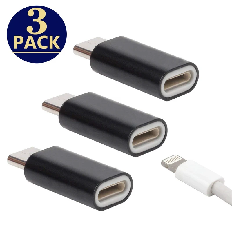 

3 PCS for 8 Pin Lighting To USB C Type-C Jack Charger Cable Otg Adapter Charging Connector for Samsung S20 S21 Plus Note20 Ultra