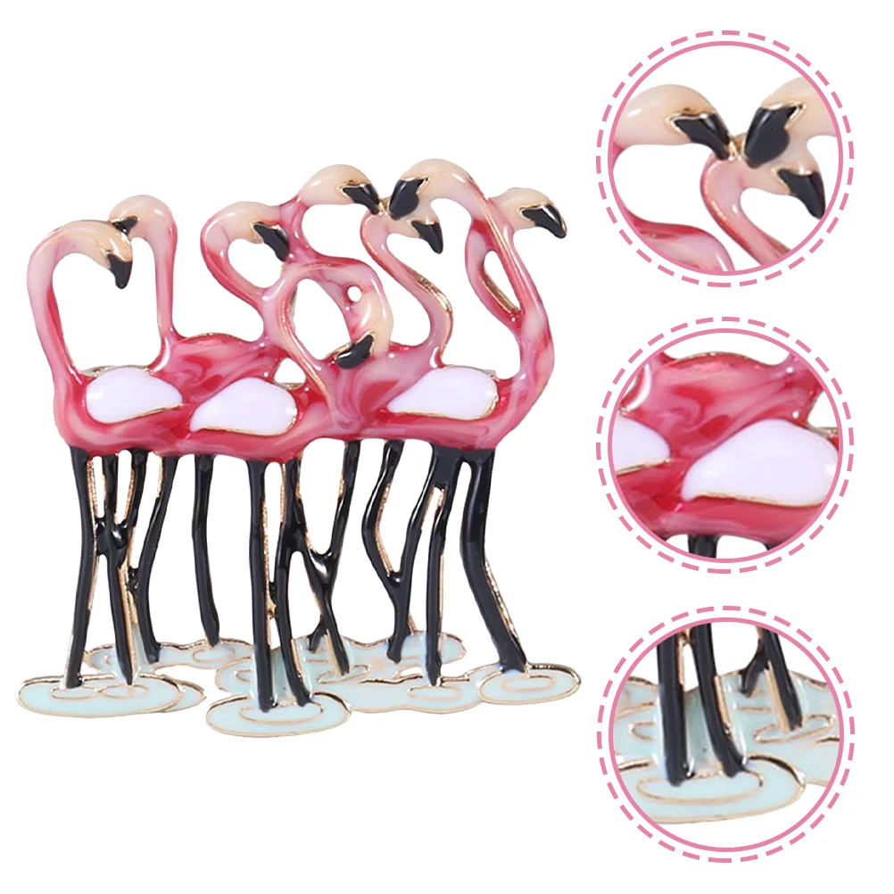 

Женская Брошь из металлического сплава, в виде фламинго