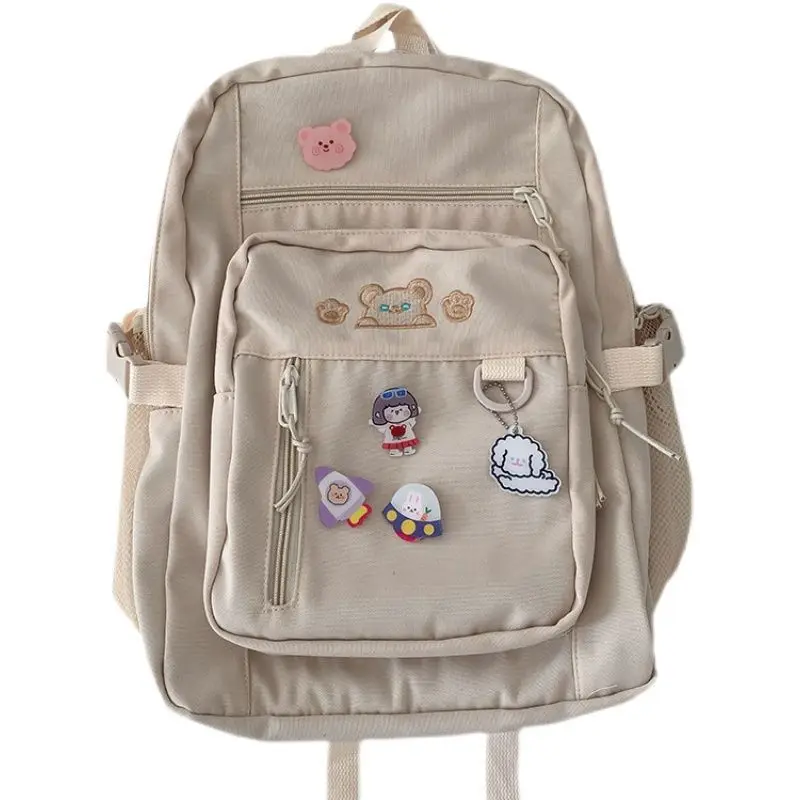 

new Girls Backpack School Bags For High School Teenage Girls Cute Multi Pockets Backpack Women Student Book Bag