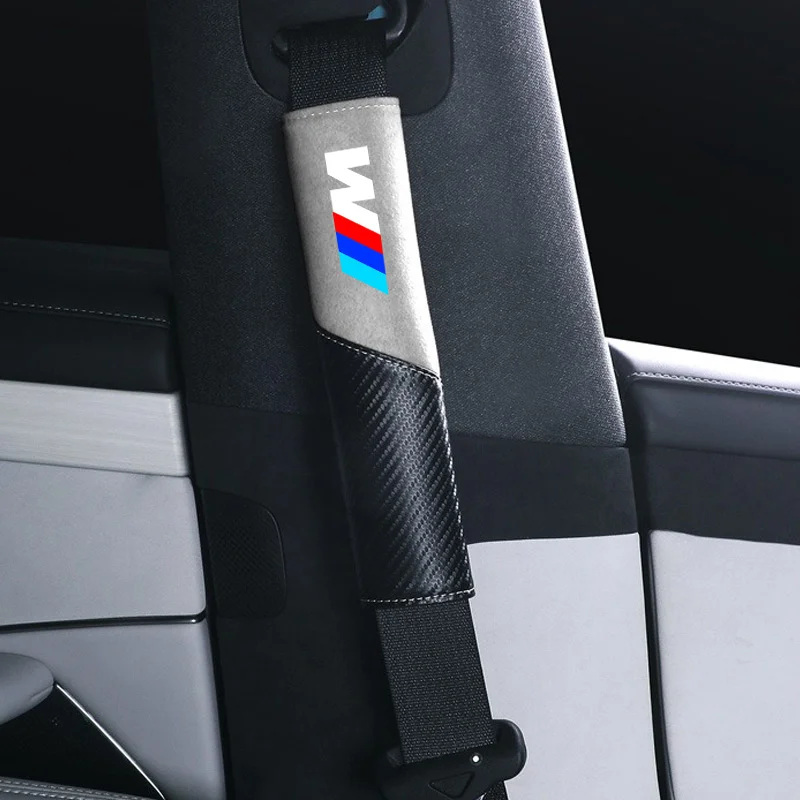 Фото Комплект из 2 кожаных накладок на ремни безопасности для BMW M F10 F20 E83 E90 E92 E93 X1 X5 X6 F30 G03 E43 E53 E63 E84 №3