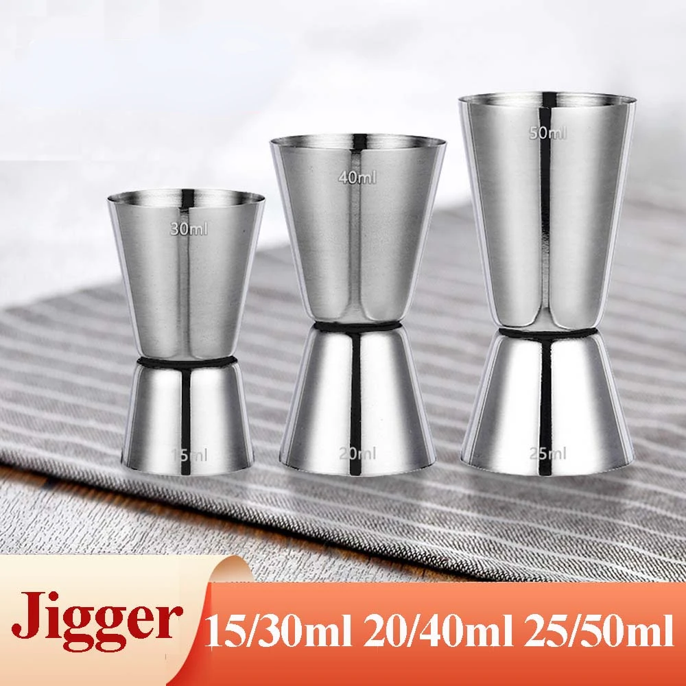 

15/30ml 20/40ml 30/50ml Stainless Steel Cocktail Shaker Measure Cup Dual Shot Drink Spirit Measure Jigger Kitchen Bar Tools