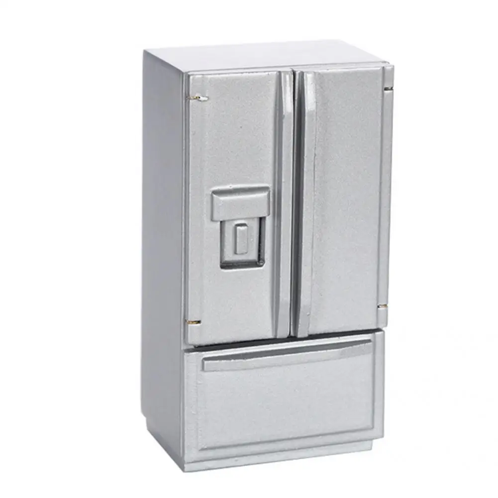 

Mini Refrigerator Realistic Beautiful Model Toy Kitchen Scene Wooden Refrigerator
