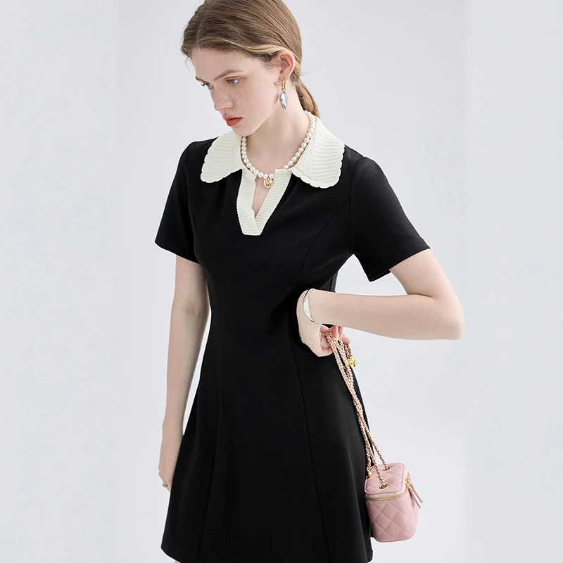 

Elegant Office Lady Dress Women Casual Vintage Short Sleeve V-neck Slim Girls Summer Mini Dresses New Korean Fashion Chic 2022