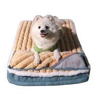 2022 new design dogs sofa bed durable mattress removable pet mat cushion with pillow better resting for dogs cats