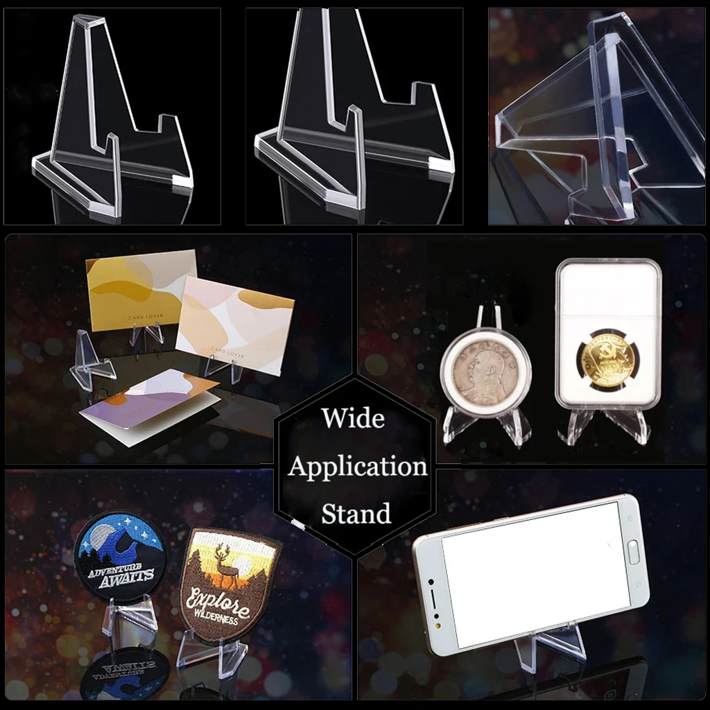 5Pcs Clear Acrylic Stands Mini Coin Display Stand Coins Easel Holder for Card Commemorative Challenge Coins Capsule Rack images - 6