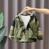 kids boy jacket spring and autumn new handsome childrens baby camouflage jacket childrens clothing boys hooded coat