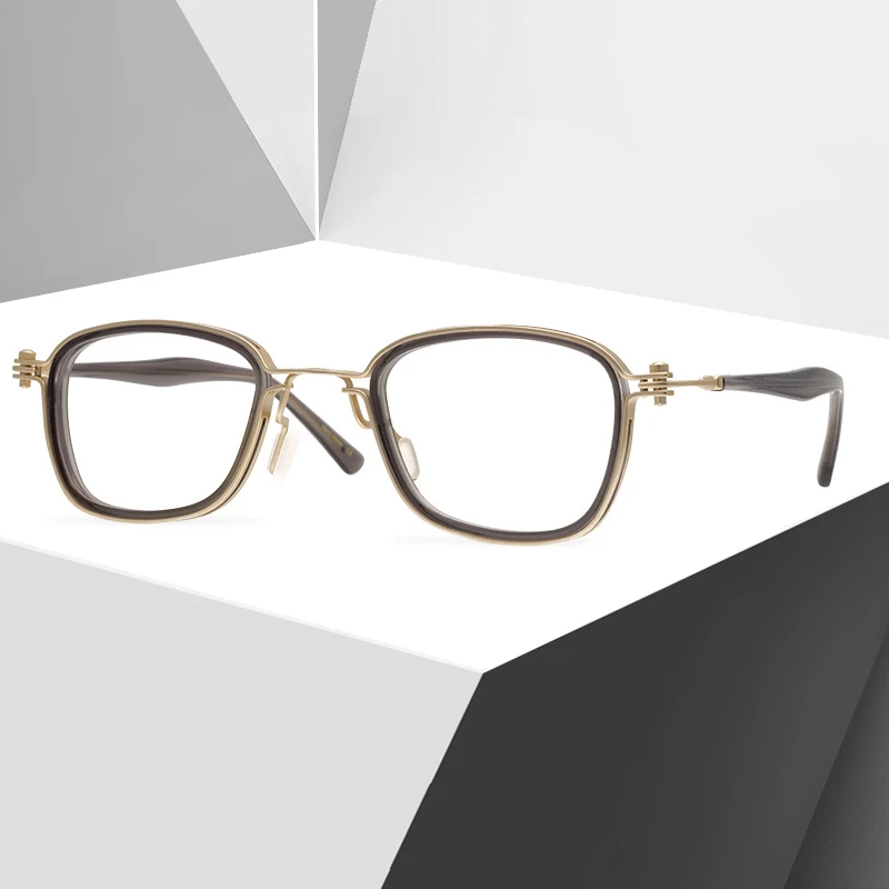 Titanium Acetate Square Optical Glasses Frame Men Vintage Prescription Eyeglasses for Women Luxury Brand Ultralight Eyewear
