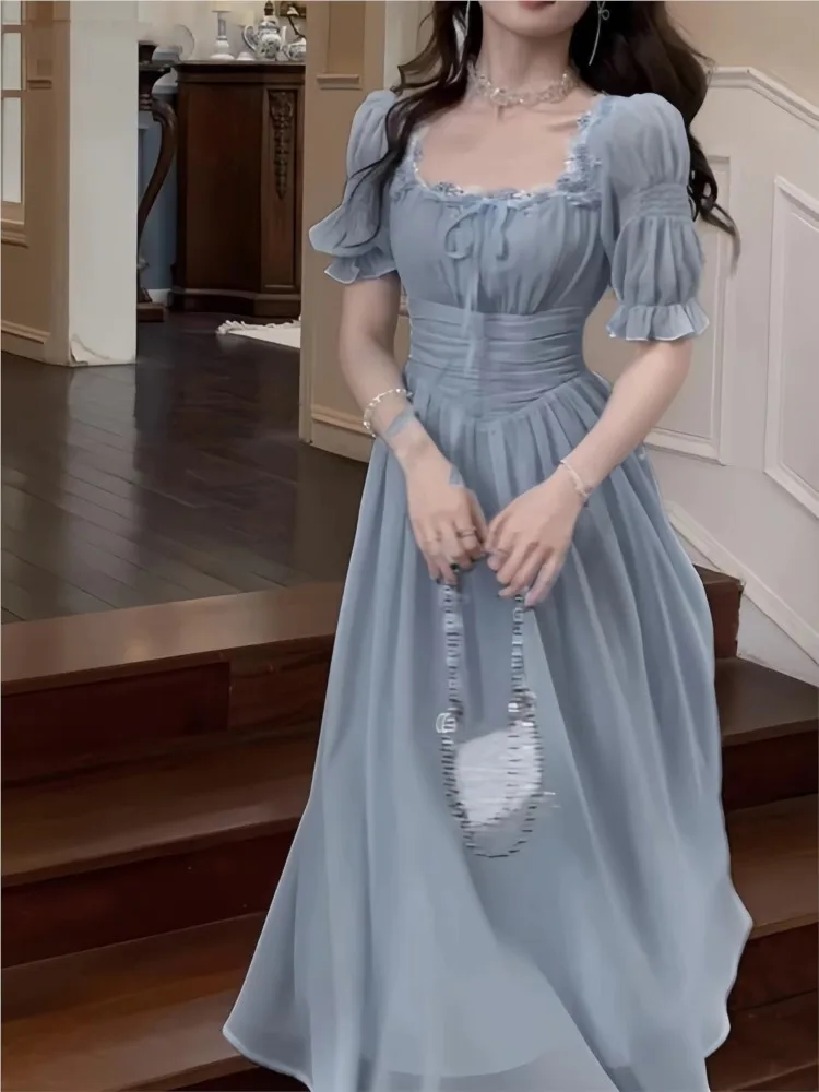 Летние женские элегантные вечерние платья средней длины в стиле принцессы