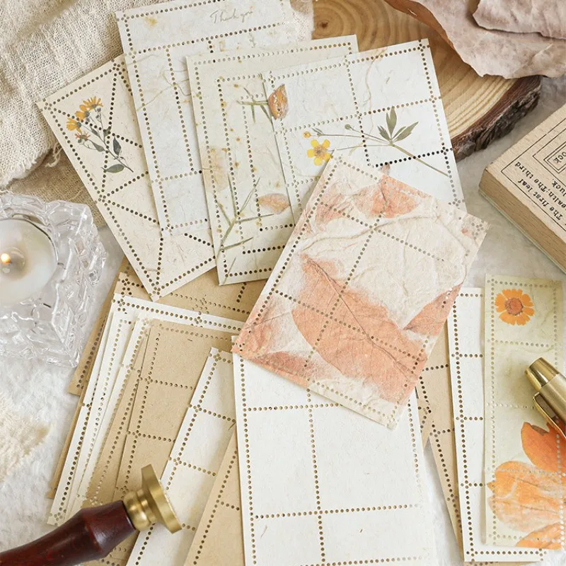 

Vintage Handmade Mixed Papers Retro Decorative Scrapbook Paper Aesthetic Junk Journal Bindings Hole Diy Art Craft Diary Album