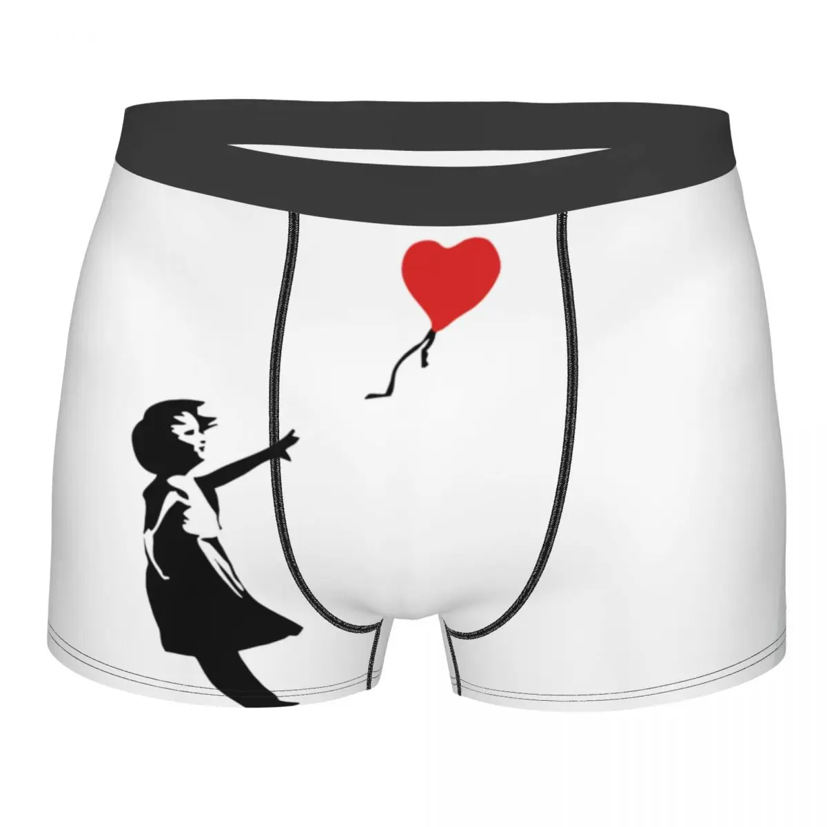 

Men's World Peace Boxer Briefs Shorts Panties Soft Underwear Kcco Balloon Girl Banksy Love Male Humor Plus Size Underpants