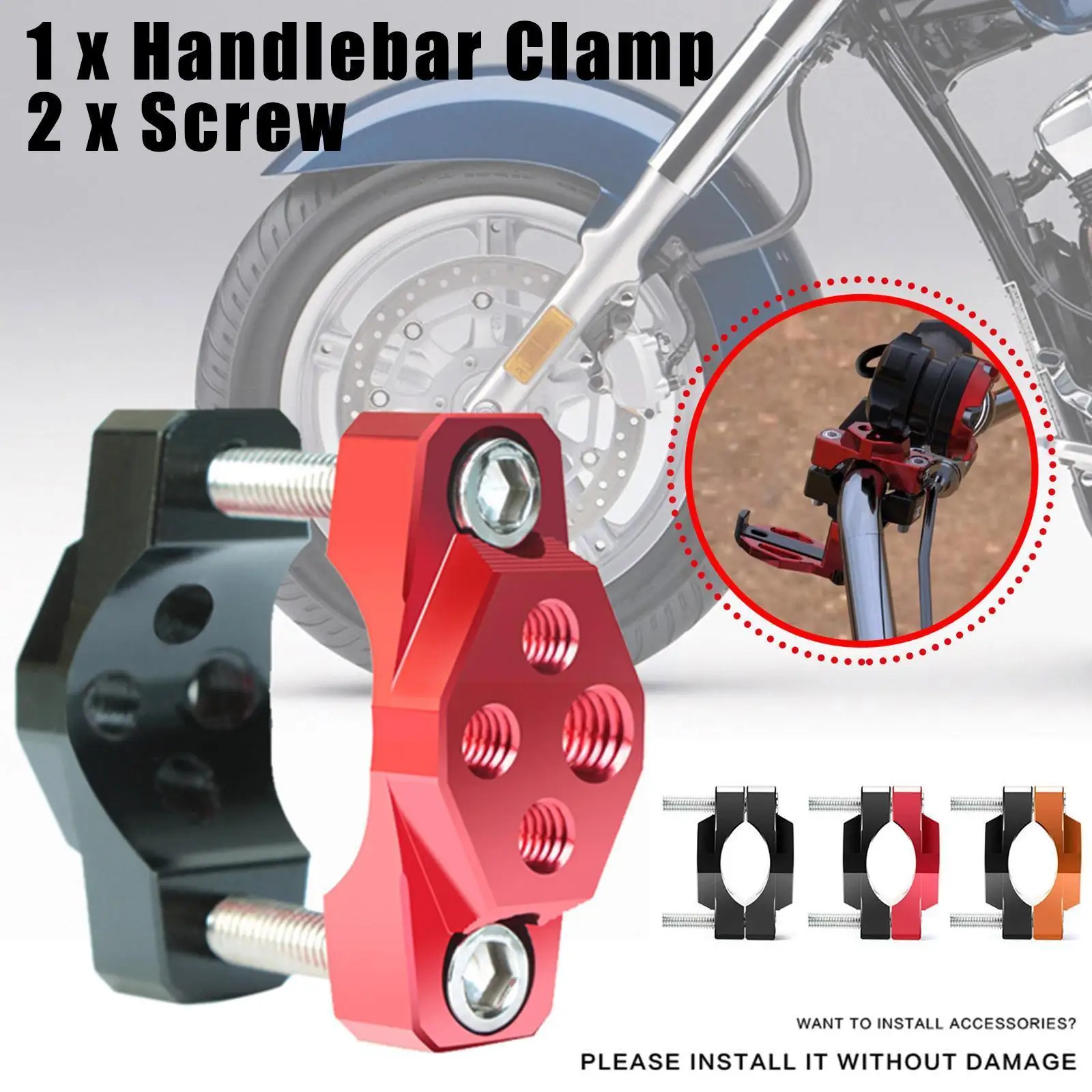 

Motorcycle Accessories Fixtures 32mm 42mm 54mm Bumper Pressure Stent Holder Auxiliary Clamp Bracket Handlebar Spotlight S6e6