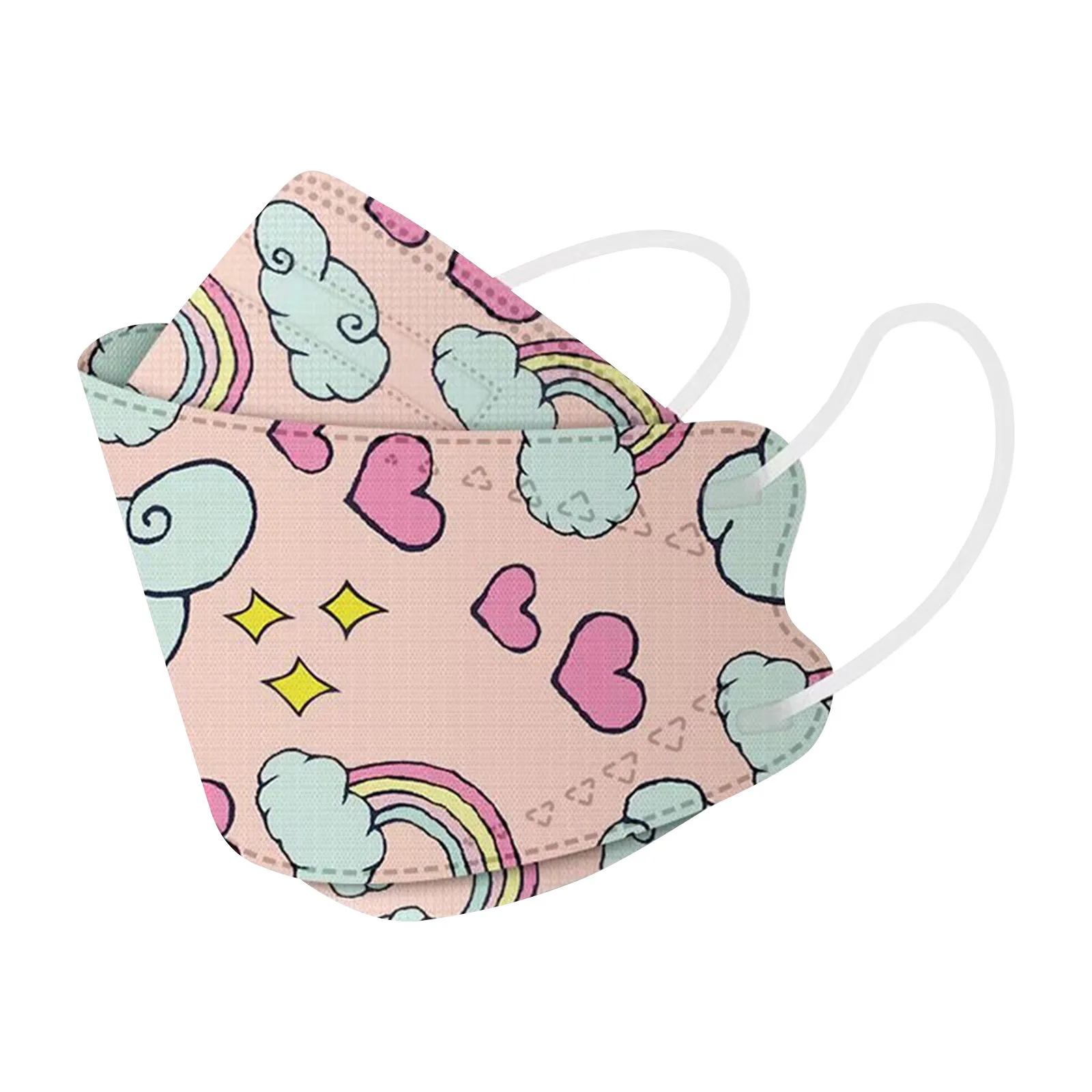 10/50 шт. детская маска для лица с радужным принтом |