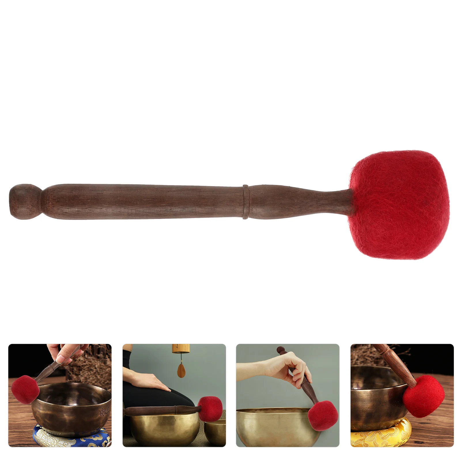 

Singing Bowl Rubber Stick Tibetan Set Chanting Bowls Accessories Bowling Nepalese Sound Mallet Wooden Meditation