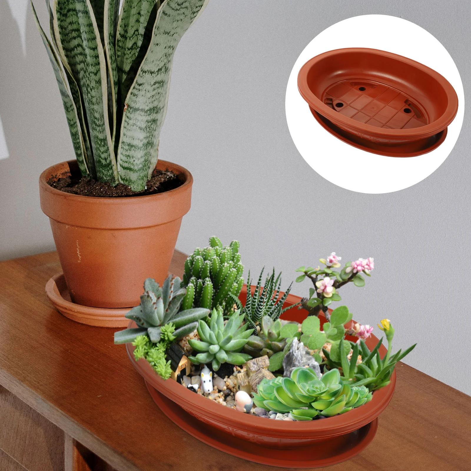 

Flowerpot Household Home Gardening Large Indoor Plants Reusable Orchid Planter Pots Bonsai Oval Accessory Potted Holder