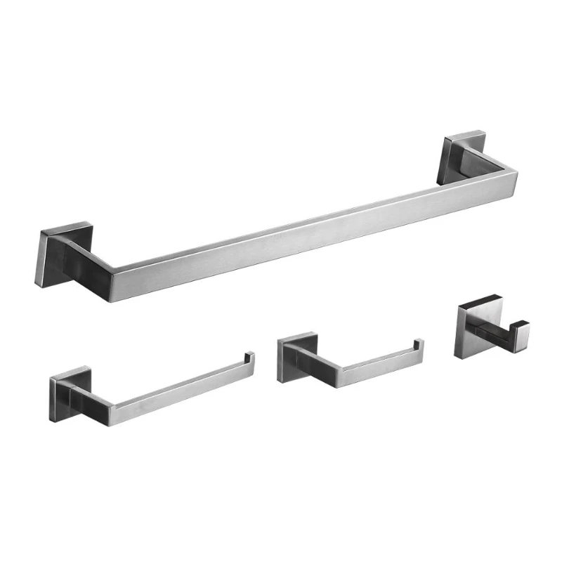 

4-piece Set Bath Wall Mounted Stainless Steel Bathroom Accessories Set For Hotel