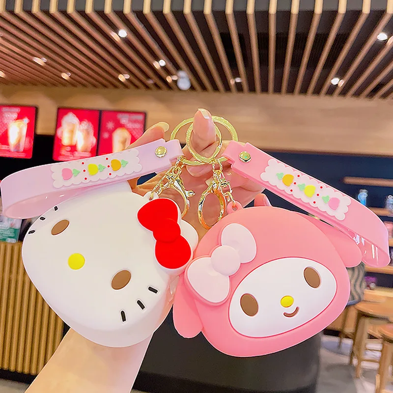 

Sanrio аниме HelloKitty брелок-Кошелек для монет Cinnamoroll Kuromi Mymelody Kawaii Студенческая школьная сумка с подвеской мультяшный подарок