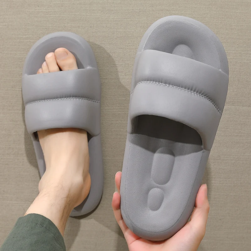 

ASIFN Summer Women Fashion Home Slippers Soft Thick Sole Outdoor Slides Bathroom Anti-slip Shoes Sandal Couple Flip Flops Men