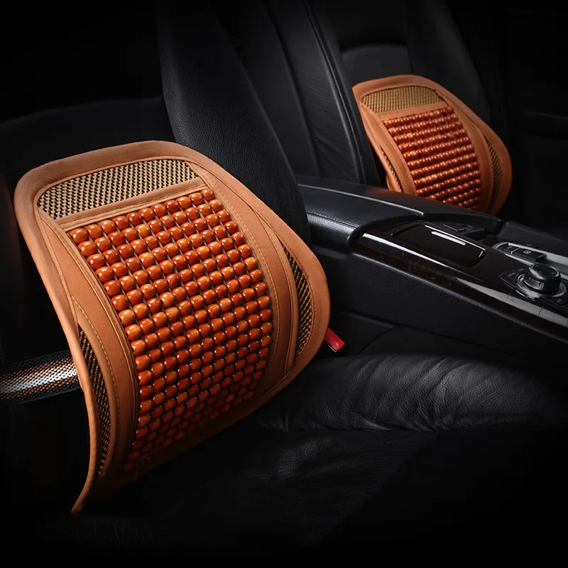 

Car Back Support Cool Lower Back Pain Relief Massage Beads Lumbar Support Cushion for Car Seat Backrest Office Chair
