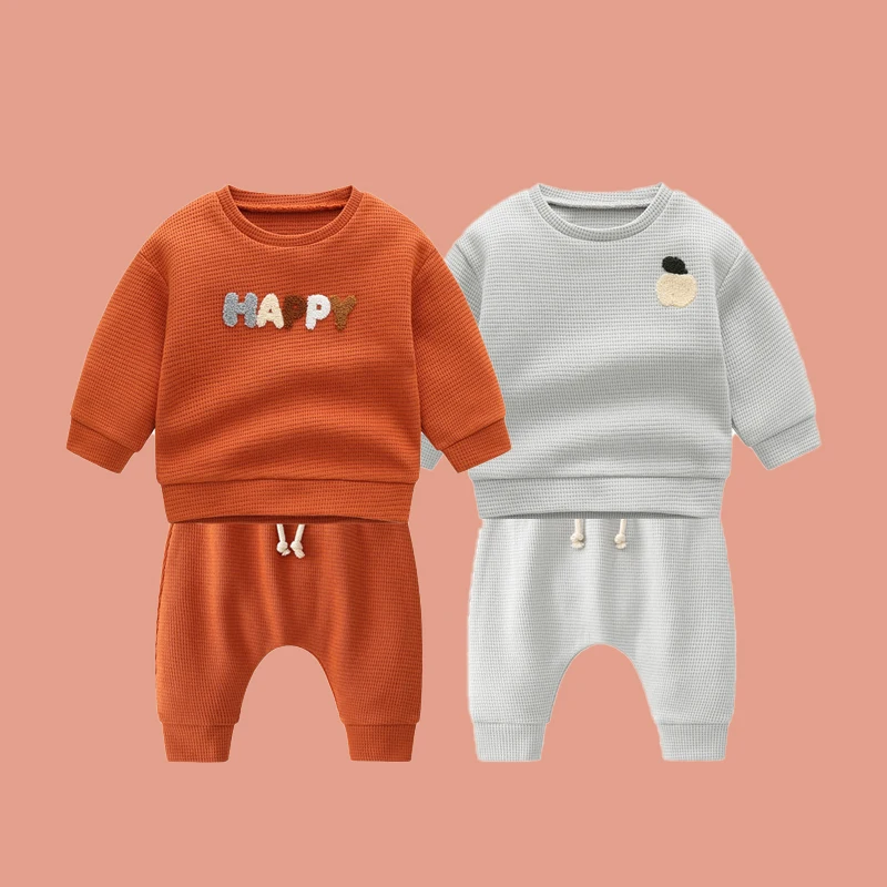 2023Fashion Toddler Baby Boys Girl Fall Clothes Sets Baby Girl Clothing Set Kids Sports Bear Sweatshirt Pants 2Pcs Suits Outfits