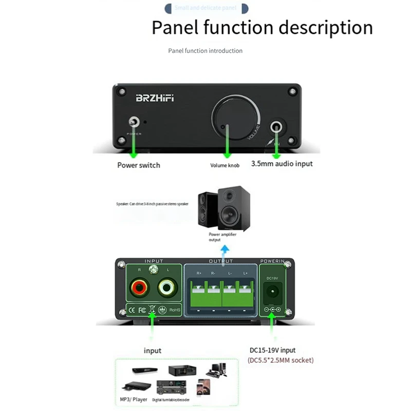 Цифровой усилитель мощности звука BRZHIFI 2X80w MA12070 динамики Hifi стерео класса D Aux