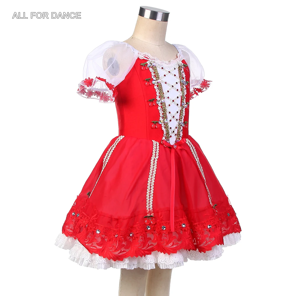 24037 Новые балетные костюмы с короткими рукавами красные танцевальные из