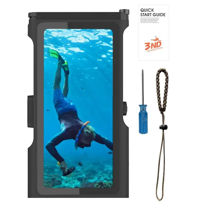

Waterproof Underwater Phone Case With Lanyard Hole 15M Deep For IPhone14 13 Swimming Pool Seaside Diving Photo