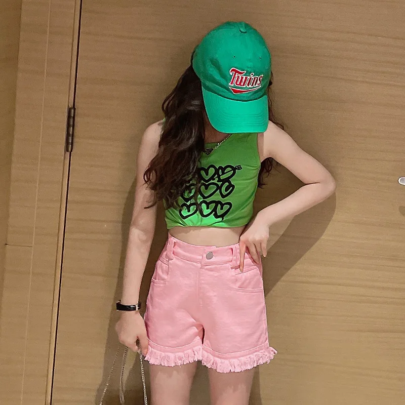 Роскошный летний детский костюм с шортами новый жилет без рукавов пальто для